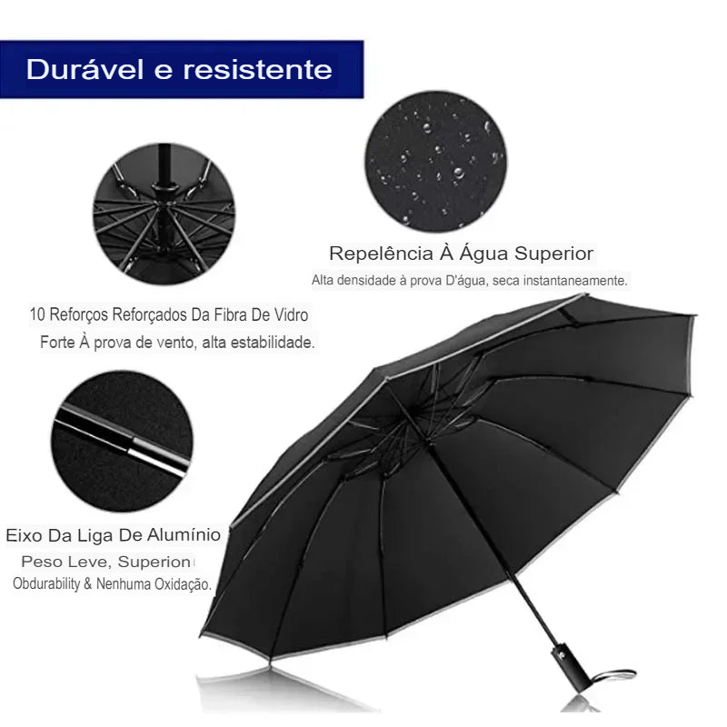 Guarda-Chuva Mega Resistente Automático Com LED - (FDO)