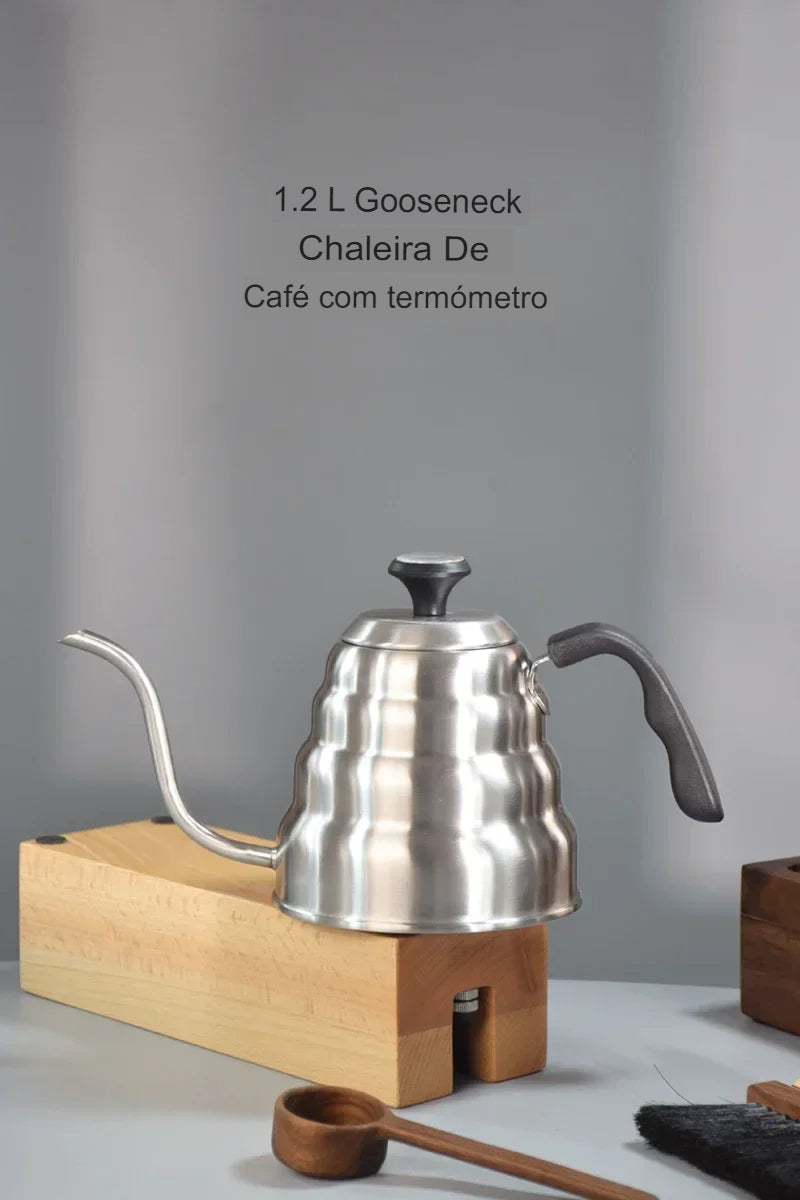 Chaleira/Cafeteira de 1 Litro Feita de Aço Inoxidável - (FDO)