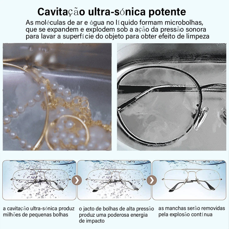 Limpador Ultrassônico Profissional de Óculos e Joias - (FDO)